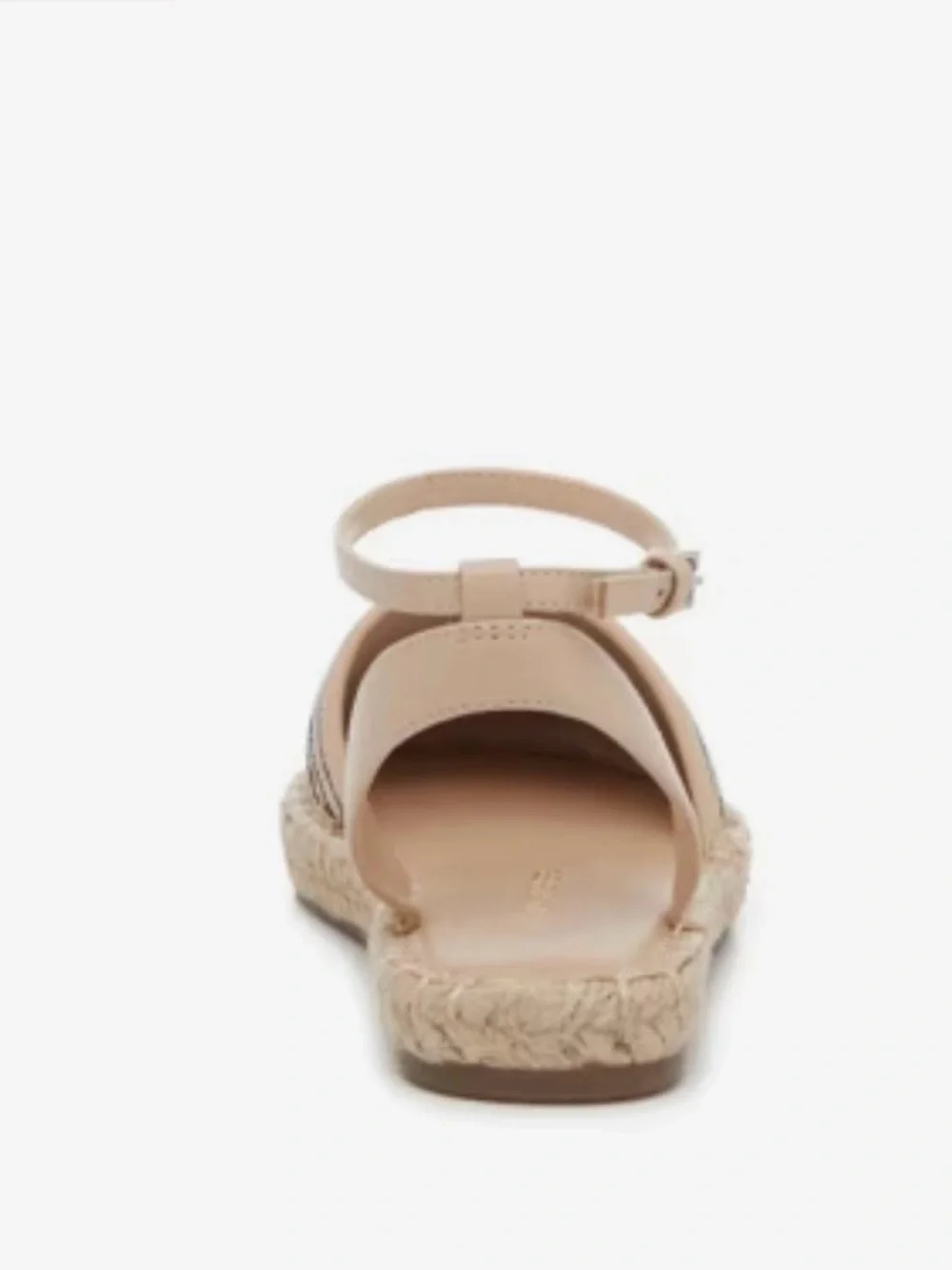 Marc Fisher Bessie Espadrille Flats Tan & Black Woven Striped Ankle-Strap Sandal